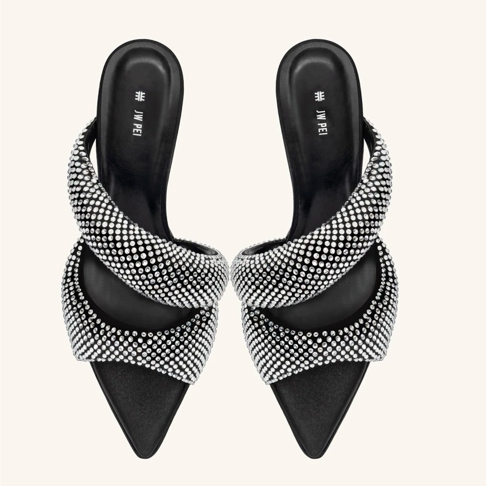 JW PEI Sara Mule Artificial Crystal - Black
